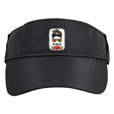Kickball Mom Funny Leopard Cheetah Print Women Girl Kickball Adult Drive Performance Visor