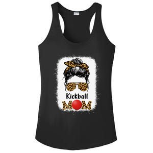 Kickball Mom Funny Leopard Cheetah Print Women Girl Kickball Ladies PosiCharge Competitor Racerback Tank