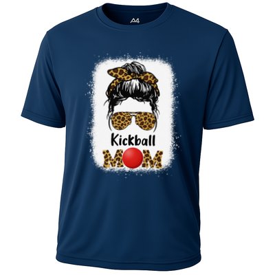 Kickball Mom Funny Leopard Cheetah Print Women Girl Kickball Performance Shirt