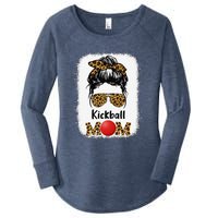 Kickball Mom Funny Leopard Cheetah Print Women Girl Kickball Women's Perfect Tri Tunic Long Sleeve Shirt