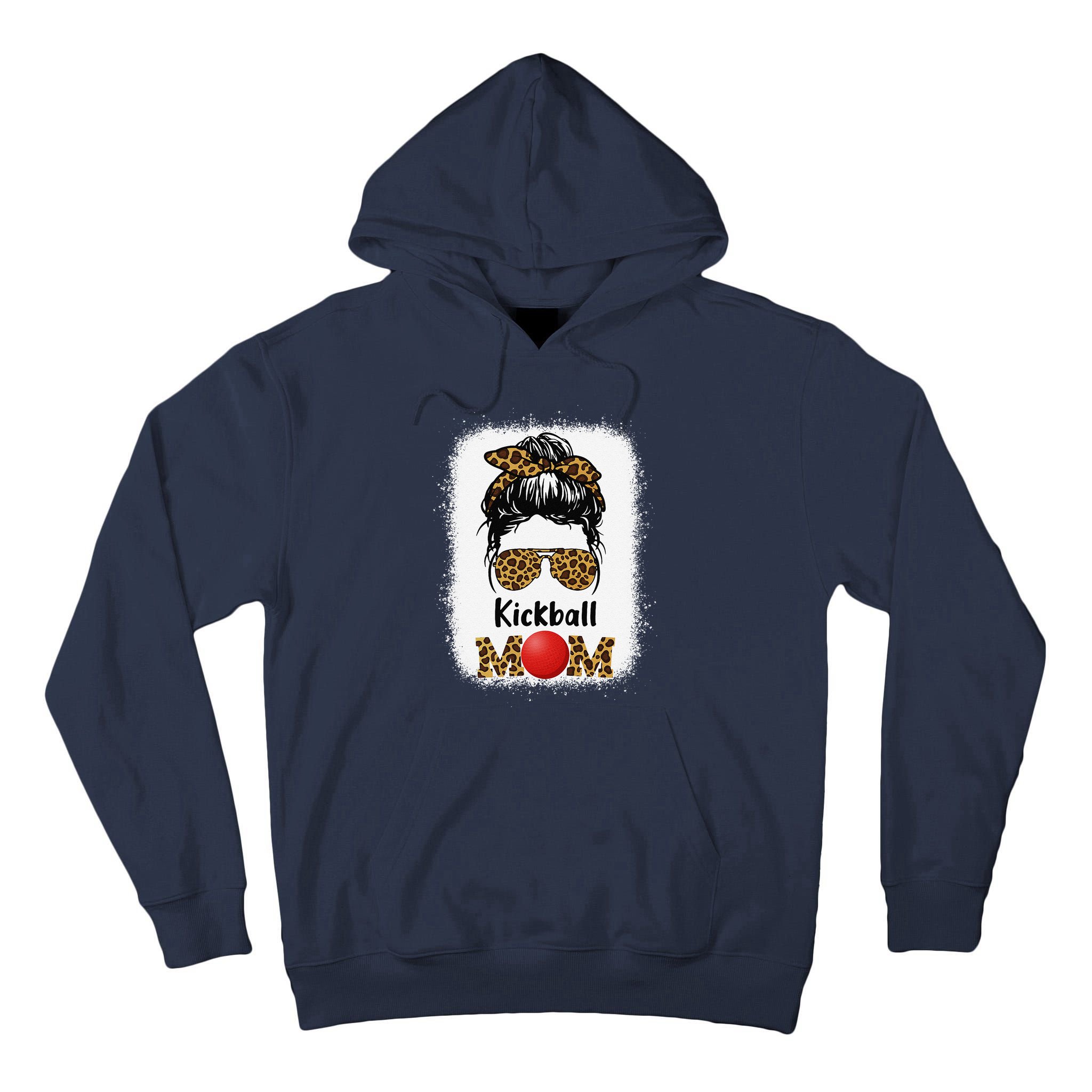 Kickball Mom Funny Leopard Cheetah Print Women Girl Kickball Tall Hoodie
