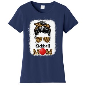 Kickball Mom Funny Leopard Cheetah Print Women Girl Kickball Women's T-Shirt