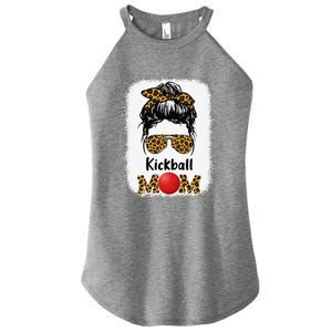 Kickball Mom Funny Leopard Cheetah Print Women Girl Kickball Women's Perfect Tri Rocker Tank