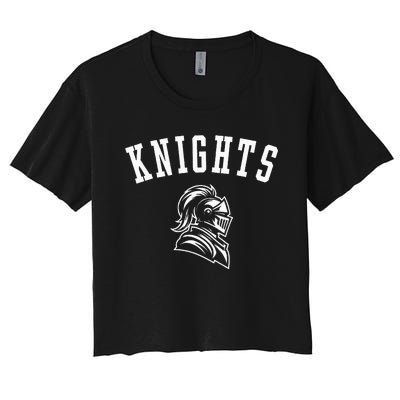 Knights Mascot For Players And Fans Women's Crop Top Tee