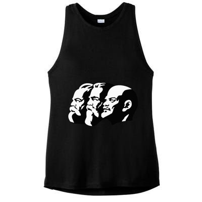 Karl Marx Friedrich Engels Vladimir Lenin Sovi8 Propaganda Ladies PosiCharge Tri-Blend Wicking Tank