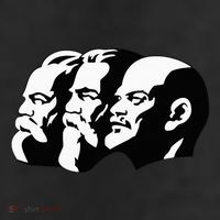 Karl Marx Friedrich Engels Vladimir Lenin Sovi8 Propaganda 7 Panel Mesh Trucker Snapback Hat