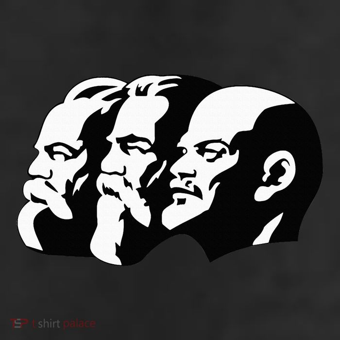 Karl Marx Friedrich Engels Vladimir Lenin Sovi8 Propaganda 7 Panel Mesh Trucker Snapback Hat
