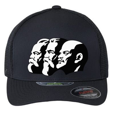 Karl Marx Friedrich Engels Vladimir Lenin Sovi8 Propaganda Flexfit Unipanel Trucker Cap