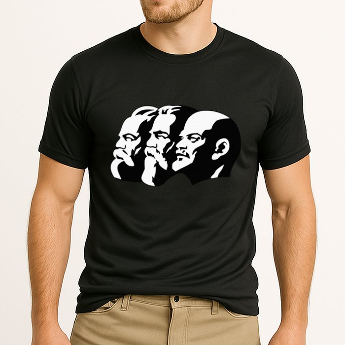 Karl Marx Friedrich Engels Vladimir Lenin Sovi8 Propaganda Cooling Performance Crew T-Shirt