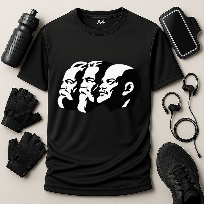 Karl Marx Friedrich Engels Vladimir Lenin Sovi8 Propaganda Cooling Performance Crew T-Shirt