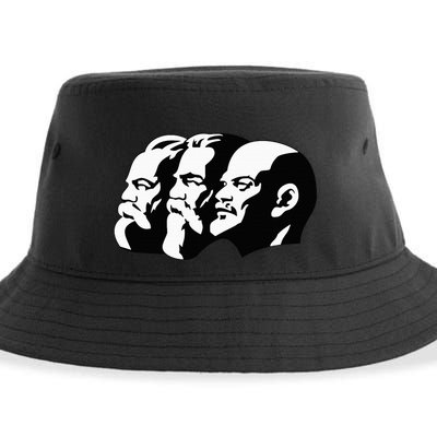 Karl Marx Friedrich Engels Vladimir Lenin Sovi8 Propaganda Sustainable Bucket Hat