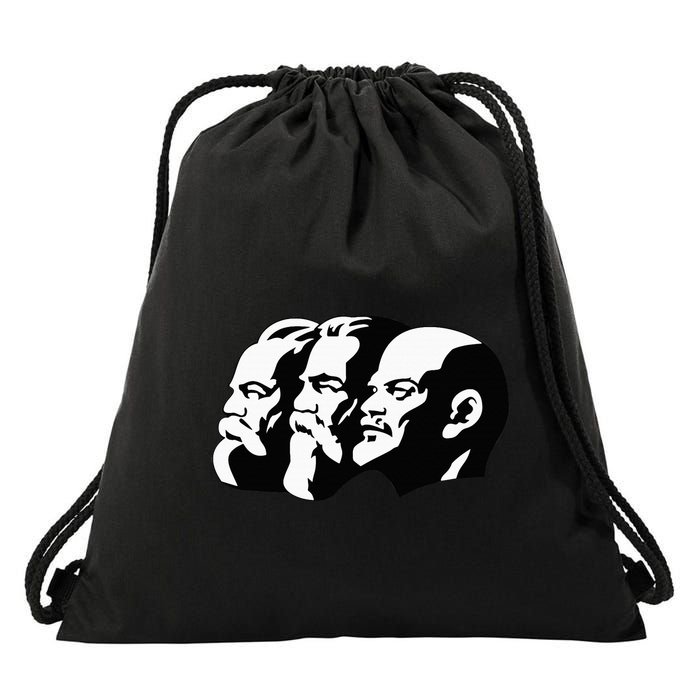 Karl Marx Friedrich Engels Vladimir Lenin Sovi8 Propaganda Drawstring Bag
