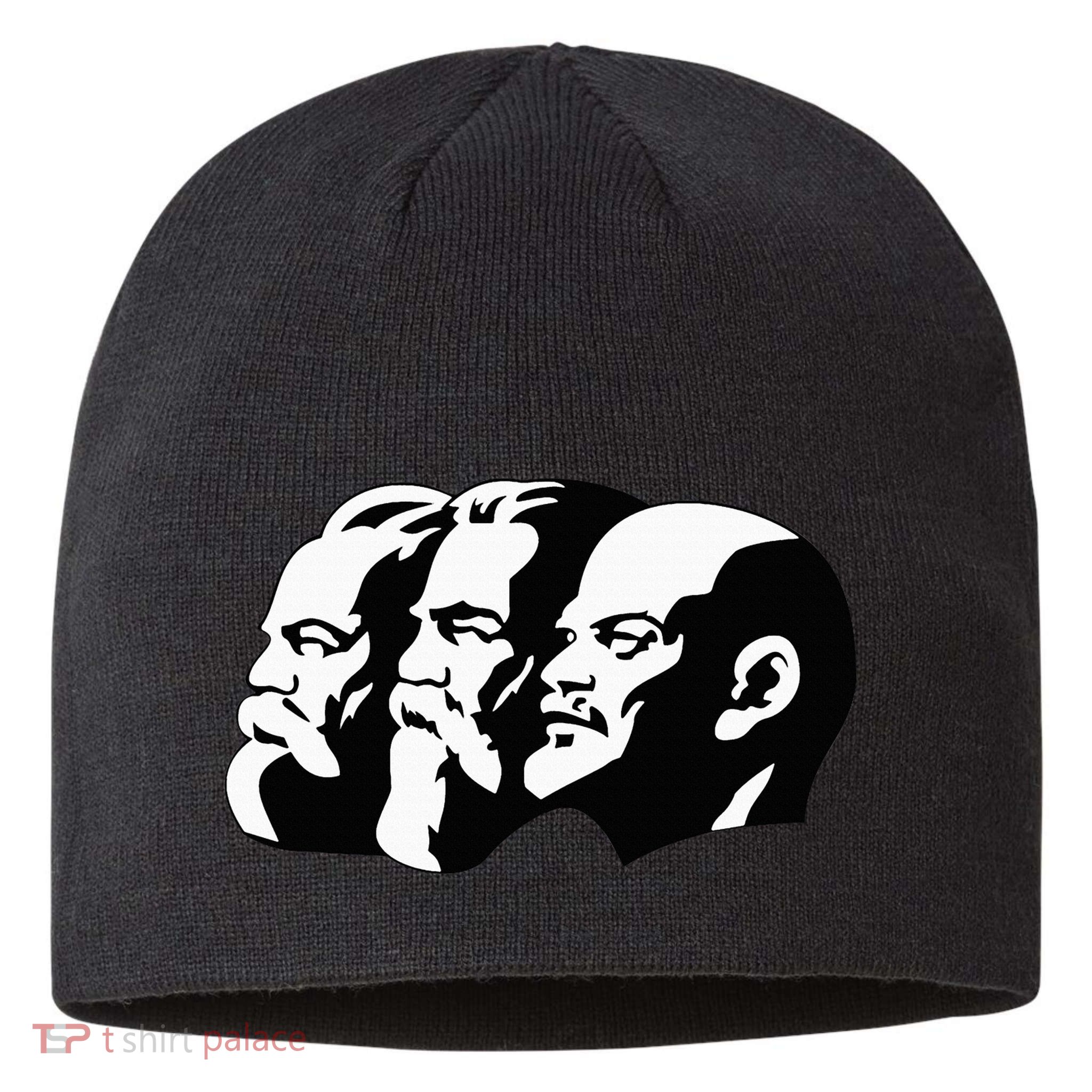 Karl Marx Friedrich Engels Vladimir Lenin Sovi8 Propaganda Sustainable Beanie