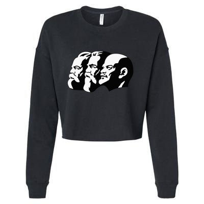 Karl Marx Friedrich Engels Vladimir Lenin Sovi8 Propaganda Cropped Pullover Crew
