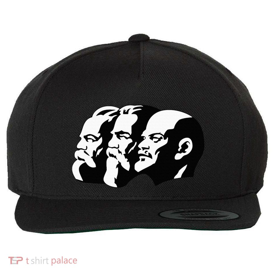 Karl Marx Friedrich Engels Vladimir Lenin Sovi8 Propaganda Wool Snapback Cap