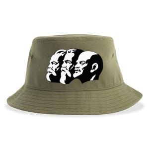 Karl Marx Friedrich Engels Vladimir Lenin Sovi8 Propaganda Sustainable Bucket Hat