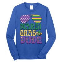 Kids Mardi Gras Dude Funny Vintage American Flag Sunglasses Gift Long Sleeve Shirt