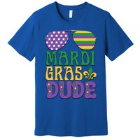 Kids Mardi Gras Dude Funny Vintage American Flag Sunglasses Gift Premium T-Shirt