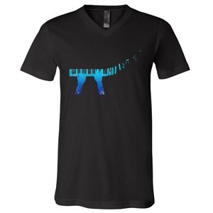 Keyboards Musician Gift Idea Pianist Music Piano V-Neck T-Shirt