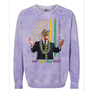 Keep Mardi Gras Great Trump Colorblast Crewneck Sweatshirt