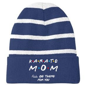 Karate Mom Girl Boy Mom For Wo Mom Life Striped Beanie with Solid Band