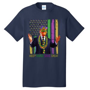 Keep Mardi Gras Great Funny Trump Mardi Gras 2025 Flag Tall T-Shirt