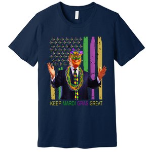 Keep Mardi Gras Great Funny Trump Mardi Gras 2025 Flag Premium T-Shirt