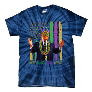 Keep Mardi Gras Great Funny Trump Mardi Gras 2025 Flag Tie-Dye T-Shirt