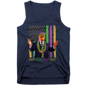 Keep Mardi Gras Great Funny Trump Mardi Gras 2025 Flag Tank Top