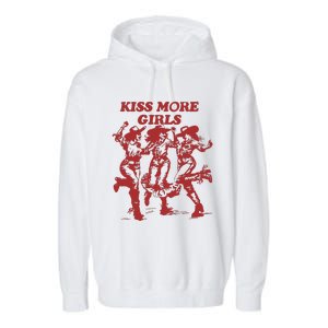 Kiss More Girl Funny Lesbian Bisexual Pride Garment-Dyed Fleece Hoodie