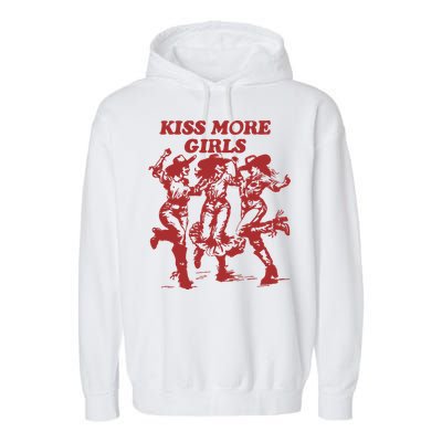 Kiss More Girl Funny Lesbian Bisexual Pride Garment-Dyed Fleece Hoodie