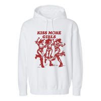 Kiss More Girl Funny Lesbian Bisexual Pride Garment-Dyed Fleece Hoodie