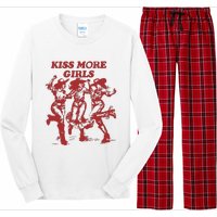 Kiss More Girl Funny Lesbian Bisexual Pride Long Sleeve Pajama Set