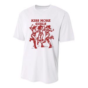 Kiss More Girl Funny Lesbian Bisexual Pride Youth Performance Sprint T-Shirt