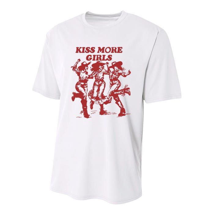 Kiss More Girl Funny Lesbian Bisexual Pride Youth Performance Sprint T-Shirt