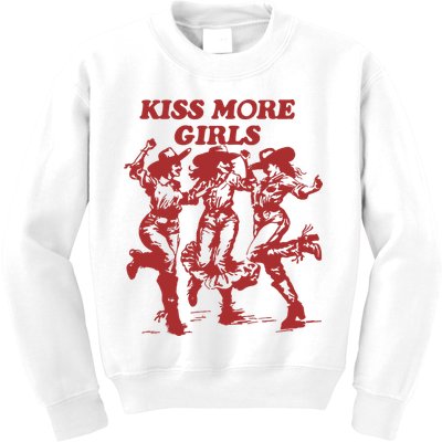 Kiss More Girl Funny Lesbian Bisexual Pride Kids Sweatshirt