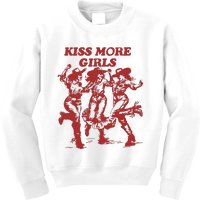 Kiss More Girl Funny Lesbian Bisexual Pride Kids Sweatshirt