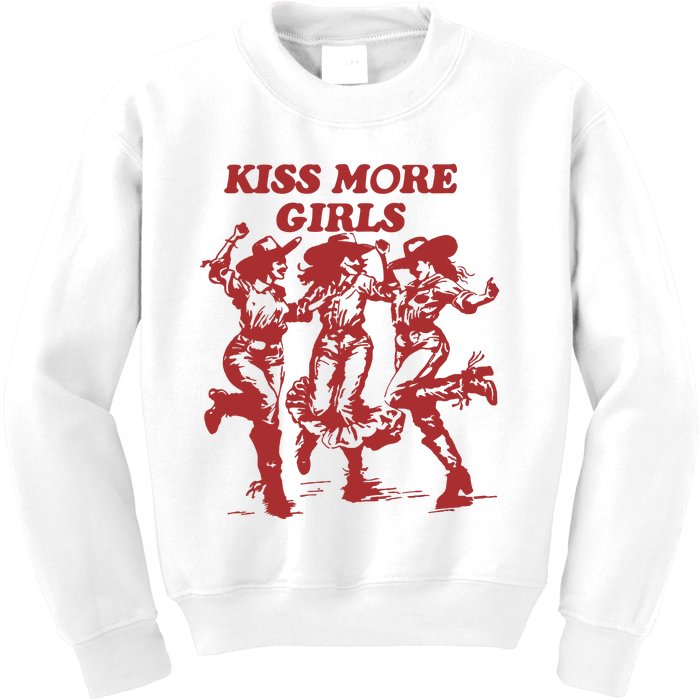 Kiss More Girl Funny Lesbian Bisexual Pride Kids Sweatshirt