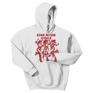 Kiss More Girl Funny Lesbian Bisexual Pride Kids Hoodie