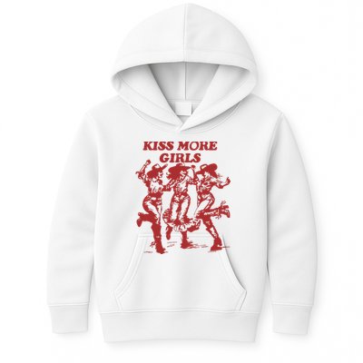 Kiss More Girl Funny Lesbian Bisexual Pride Kids Hoodie