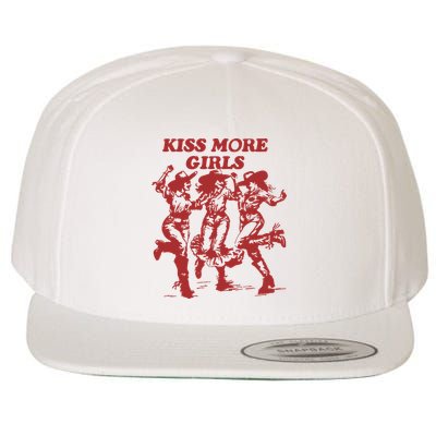 Kiss More Girl Funny Lesbian Bisexual Pride Wool Snapback Cap