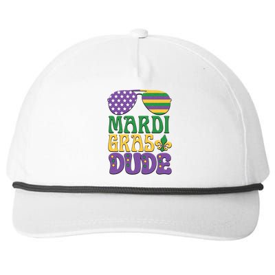 Kids Mardi Gras Dude Funny Vintage American Flag Sunglasses Gift Snapback Five-Panel Rope Hat