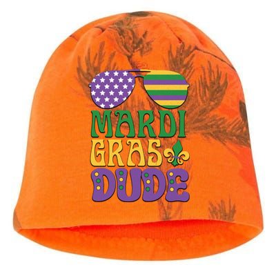 Kids Mardi Gras Dude Funny Vintage American Flag Sunglasses Gift Kati - Camo Knit Beanie