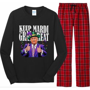 Keep Mardi Gras Great Trump Mardi Gras 2025 Flag Usa Funny Long Sleeve Pajama Set