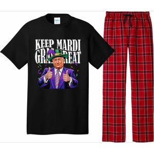 Keep Mardi Gras Great Trump Mardi Gras 2025 Flag Usa Funny Pajama Set