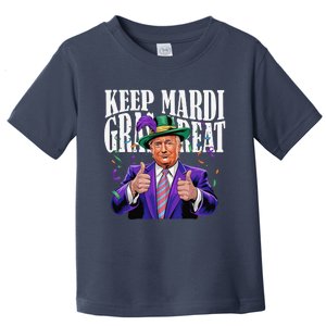 Keep Mardi Gras Great Trump Mardi Gras 2025 Flag Usa Funny Toddler T-Shirt