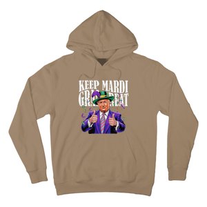 Keep Mardi Gras Great Trump Mardi Gras 2025 Flag Usa Funny Hoodie