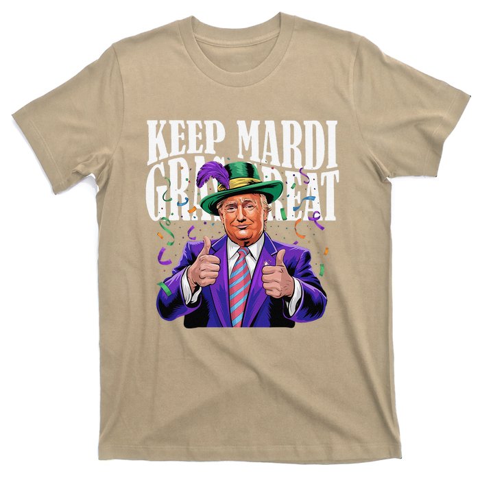 Keep Mardi Gras Great Trump Mardi Gras 2025 Flag Usa Funny T-Shirt