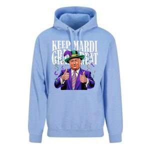 Keep Mardi Gras Great Trump Mardi Gras 2025 Flag Usa Funny Unisex Surf Hoodie