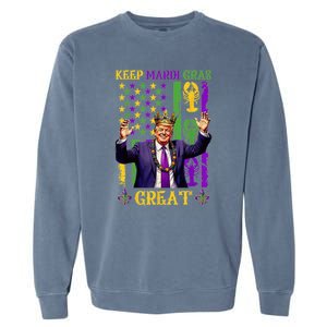 Keep Mardi Gras Great Funny Trump Mardi Gras 2025 Garment-Dyed Sweatshirt